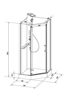 Душевая кабина Black & White Galaxy G8705 (8705900) 90х90х217 см